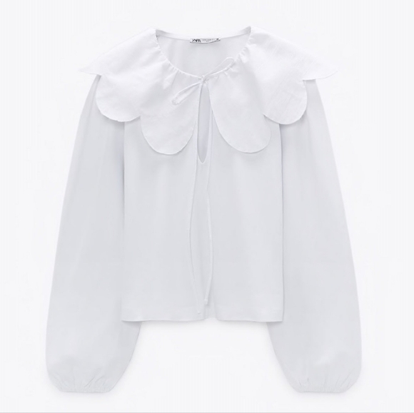 Zara scalloped "Peter Pan" collar Blouse - Picture 1 of 3